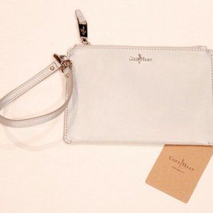 COLE HAAN Wallet ZIP Flat POUCH Silver  WRISTLET